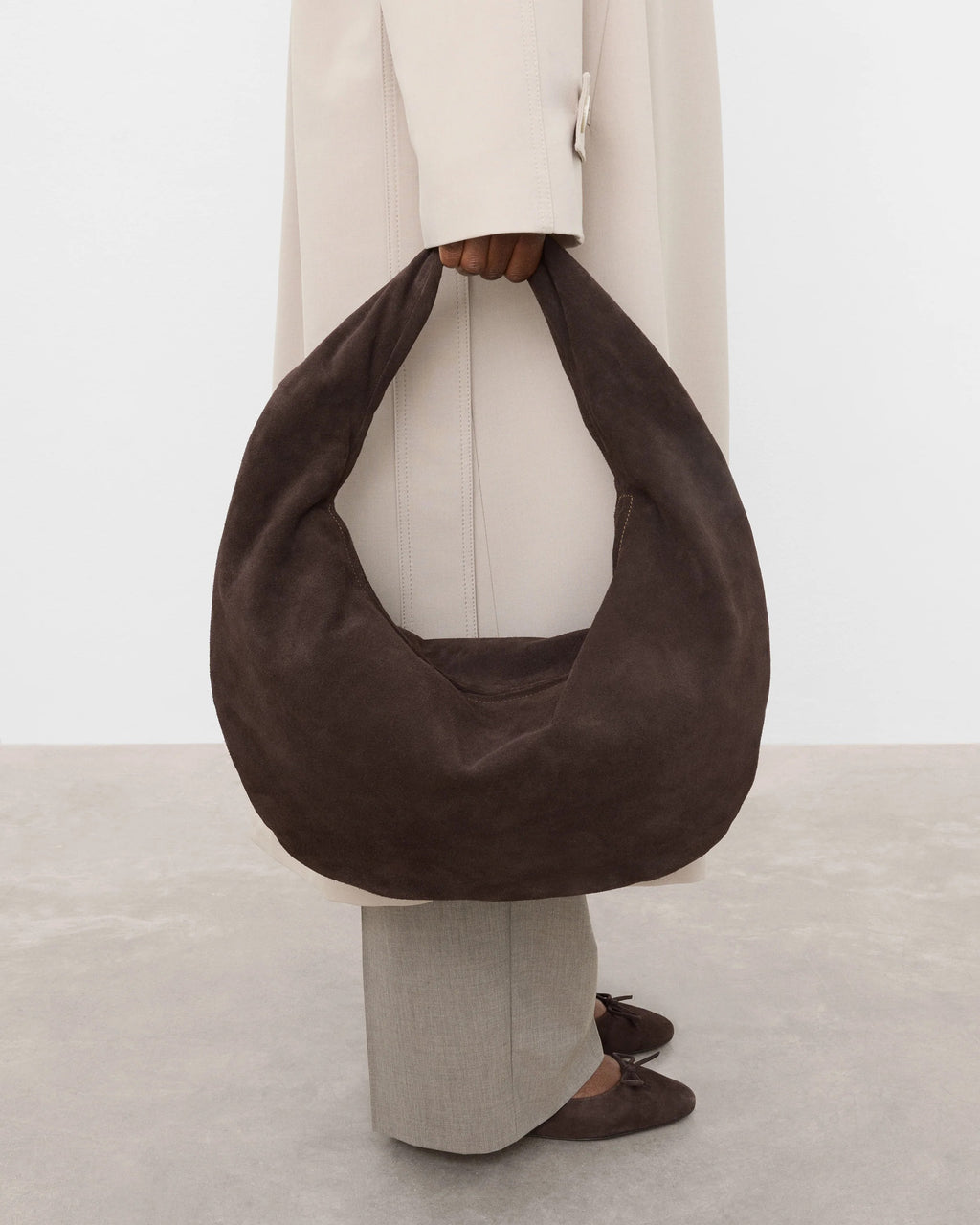 Alva Shoulder Bag Suede Chocolate - Bucano Paris