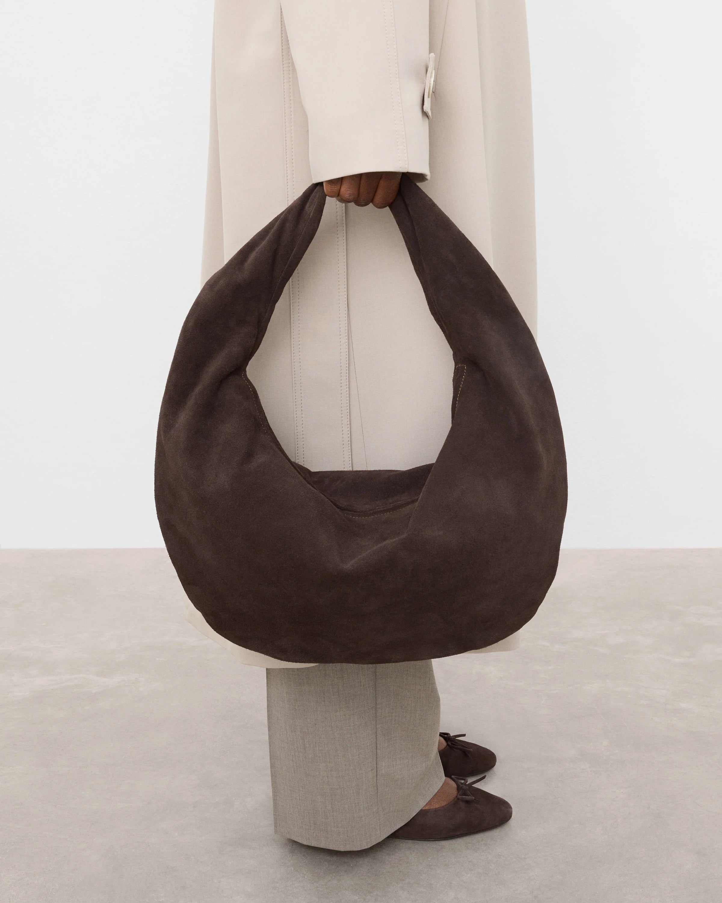 Alva Shoulder Bag Suede Chocolate - Bucano Paris