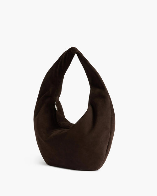 Alva Shoulder Bag Suede Chocolate - Bucano Paris